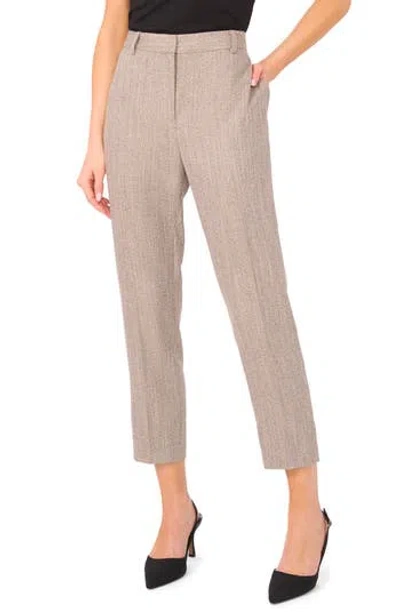 Halogen ® Easy High Waist Herringbone Crop Pants In Brown