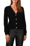 Halogen Embellished Button Cardigan In Rich Black