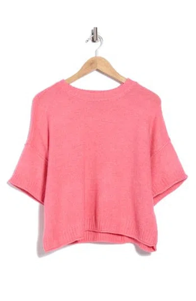 Halogen ® Exposed Seam Drop Shoulder Sweater In Pink