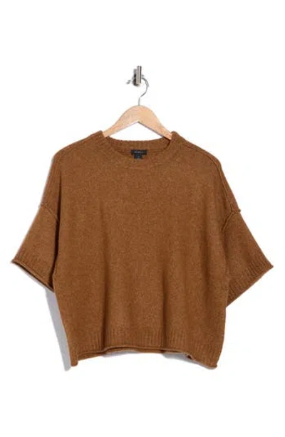 Halogen ® Exposed Seam Drop Shoulder Sweater In Toasted