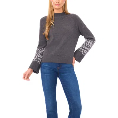 Halogen ® Fair Isle Accent Mock Neck Sweater
