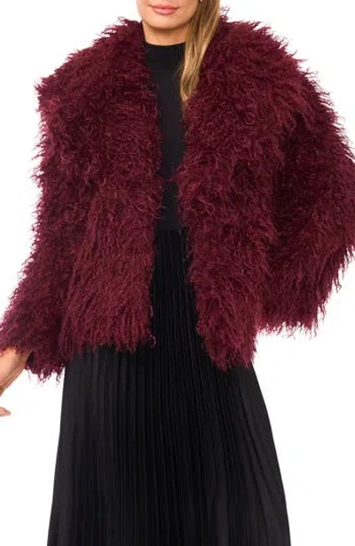 Halogen ® Faux Fur Jacket In Burgundy