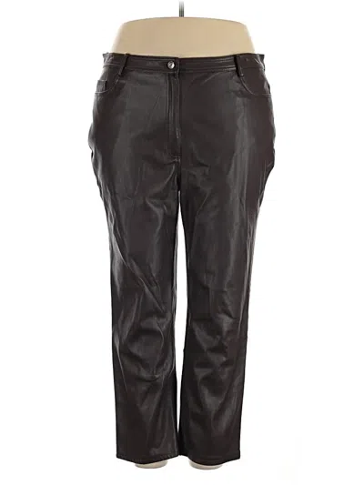 Pre-owned Halogen Faux Leather Pants In Black