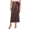 Halogen ® Faux Leather Side Tie Skirt In Brown