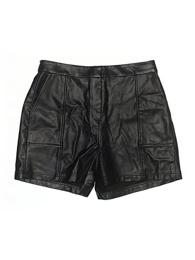 Pre-owned Halogen Faux Leather Skirt In Black