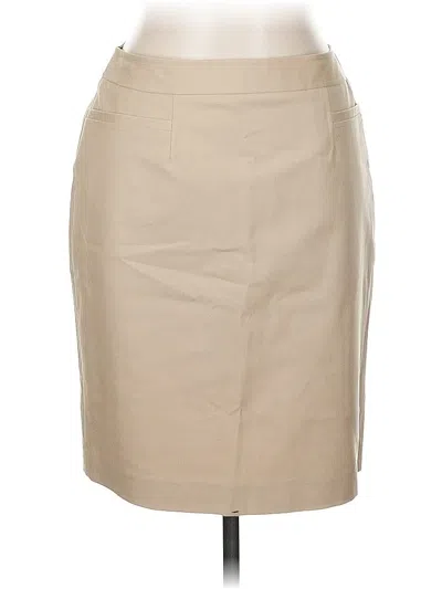 Pre-owned Halogen Faux Leather Skirt In Brown