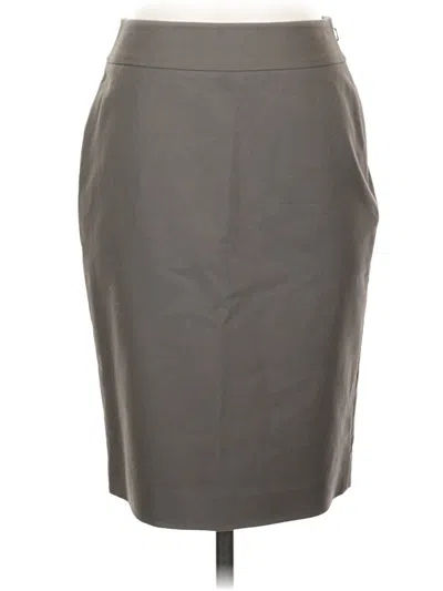 Pre-owned Halogen Faux Leather Skirt In Gray