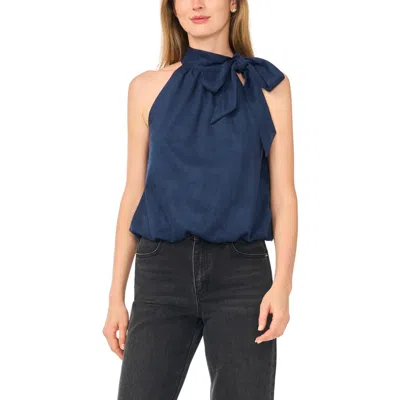Halogen ® Faux Suede Halter Bubble Top In Blue
