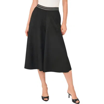 Halogen ® Faux Suede Wide Leg Culotte Pants In Black