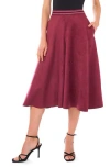 Halogen ® Faux Suede Wide Leg Culottes In Burgundy