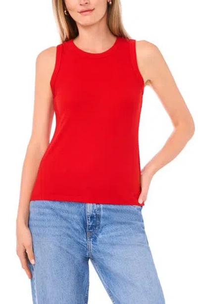 Halogen ® Fitted Ribbed Tank Top In Red