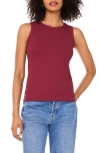 Halogen ® Fitted Ribbed Tank Top In Burgundy