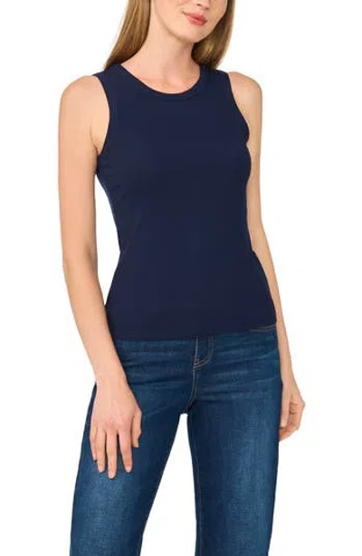 Halogen ® Fitted Ribbed Tank Top In Classic Navy