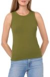 Halogen ® Fitted Ribbed Tank Top In Green