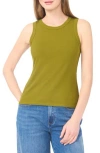 Halogen ® Fitted Ribbed Tank Top In Green