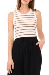 Halogen ® Stripe Rib Tank In White