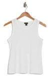 Halogen ® Fitted Ribbed Tank Top In New Ivory