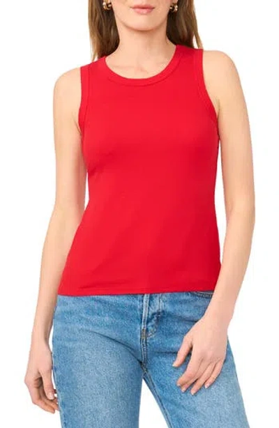 Halogen ® Fitted Ribbed Tank Top In Red