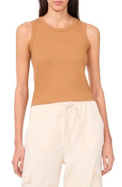 Halogen ® Fitted Ribbed Tank Top In Sugar Camel