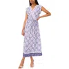 Halogen ® Floral Cap Sleeve Tie Waist Maxi Dress