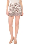 Halogen ® Floral Cotton Pull-on Shorts In Black