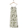Halogen ® Floral Foldover Neck Midi Sundress