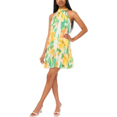 Halogen ® Floral High Neck Minidress In Green