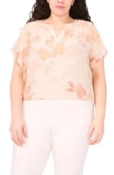 Halogen ® Floral Popover Top In Neutral