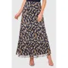 Halogen ® Floral Pull-on Mesh Maxi Skirt In Classic Navy Blue Floral