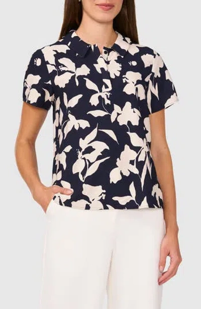 Halogen ® Floral Short Sleeve Shirt In Blue