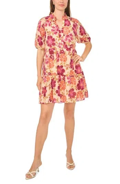 Halogen ® Floral Short Sleeve Tiered Dress In Multi