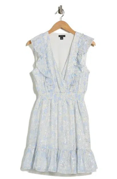 Halogen ® Floral Sleeveless Godet Minidress In Blue