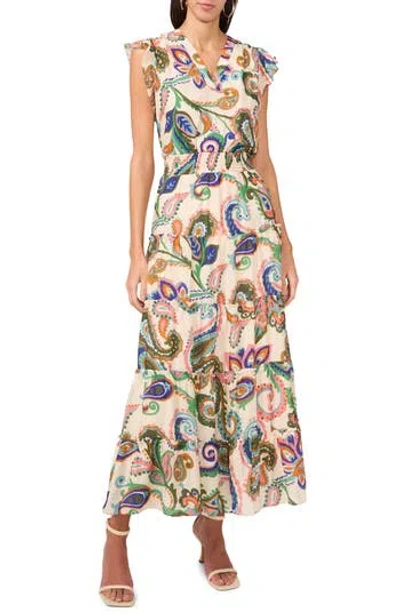 Halogen ® Flutter Sleeve Tiered Maxi Dress