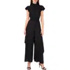 Halogen ® Flutter Sleeve Wide Leg Jumpsuit In Rich Black