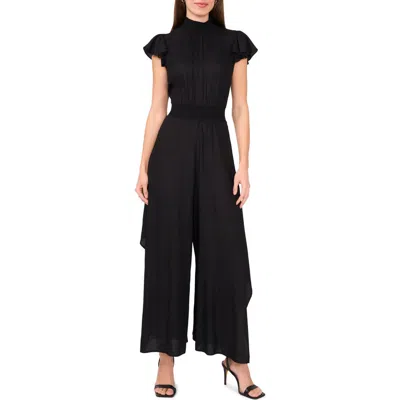 Halogen ® Flutter Sleeve Wide Leg Jumpsuit In Rich Black
