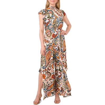 Halogen ® Flutter Sleeve Wide Leg Jumpsuit In Shifting Sands Beige