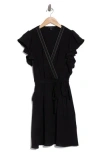 Halogen ® Flutter Sleeve Wrap Dress In Black