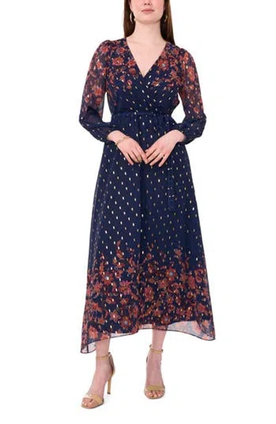 Halogen ® Foil Dot Surplice Maxi Dress In Blue