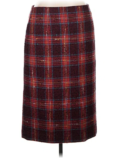 Pre-owned Halogen Formal Skirt In Burgundy