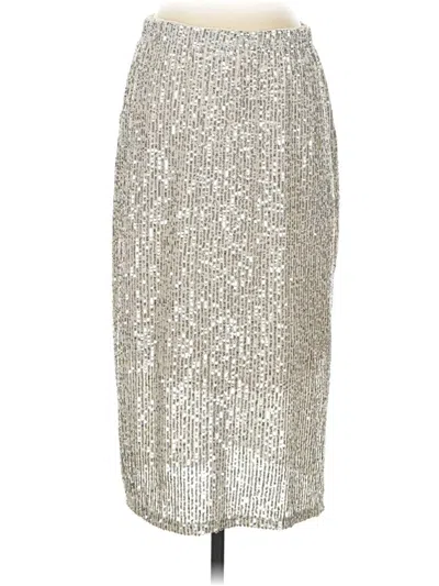 Pre-owned Halogen Formal Skirt In Silver