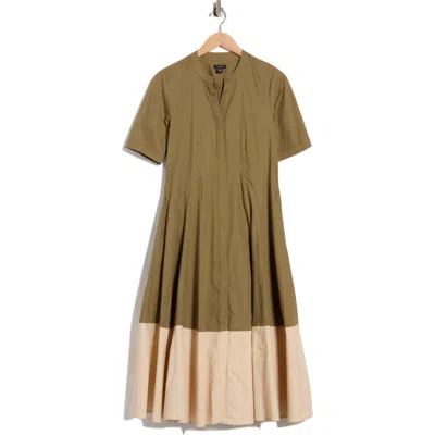 Halogen ® Front Seam A-line Midi Dress In Green