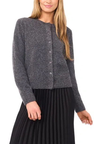Halogen ® Fuzzy Crewneck Cardigan In Blue