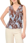 Halogen ® Gathered Flutter Sleeve Top In Brown