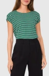 Halogen ® Geo Print Cap Sleeve Shell In Pine Needle Green
