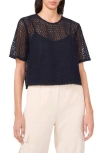 Halogen ® Geometric Openwork T-shirt In Ink