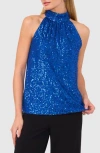 Halogen ® Halter Neck Sequin Top In Twilight Blue