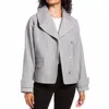 Halogen Herringbone Peacoat In Grey In Gray