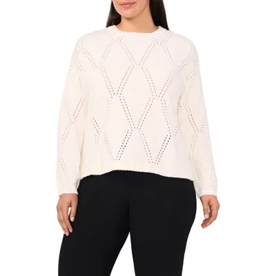 Halogen ® High-low Crewneck Sweater In White