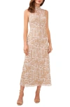 HALOGEN HALOGEN(R) HIGH NECK SLEEVELESS MESH MAXI DRESS