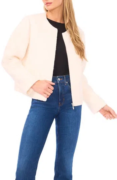 Halogen ® High Pile Fleece Crop Zip Jacket In White